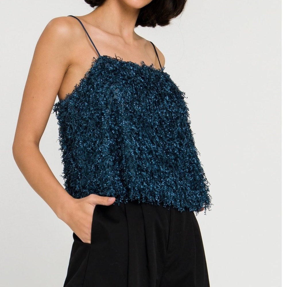 NWT Endless Rose fringed crop cami top